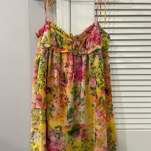For Love Bell Size Small Yellow Floral Baby Doll Dress